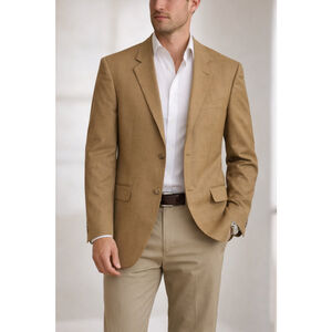 Jack Victor Montreal Pure Virgin Wool Blazer Made in Canada Tan Sports Jacket